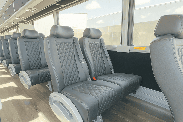 interior of Vineland Coach Bus Service charter bus