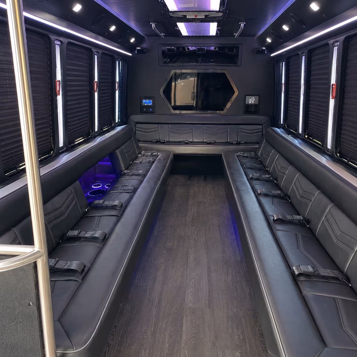 vineland 18 passenger party bus interior