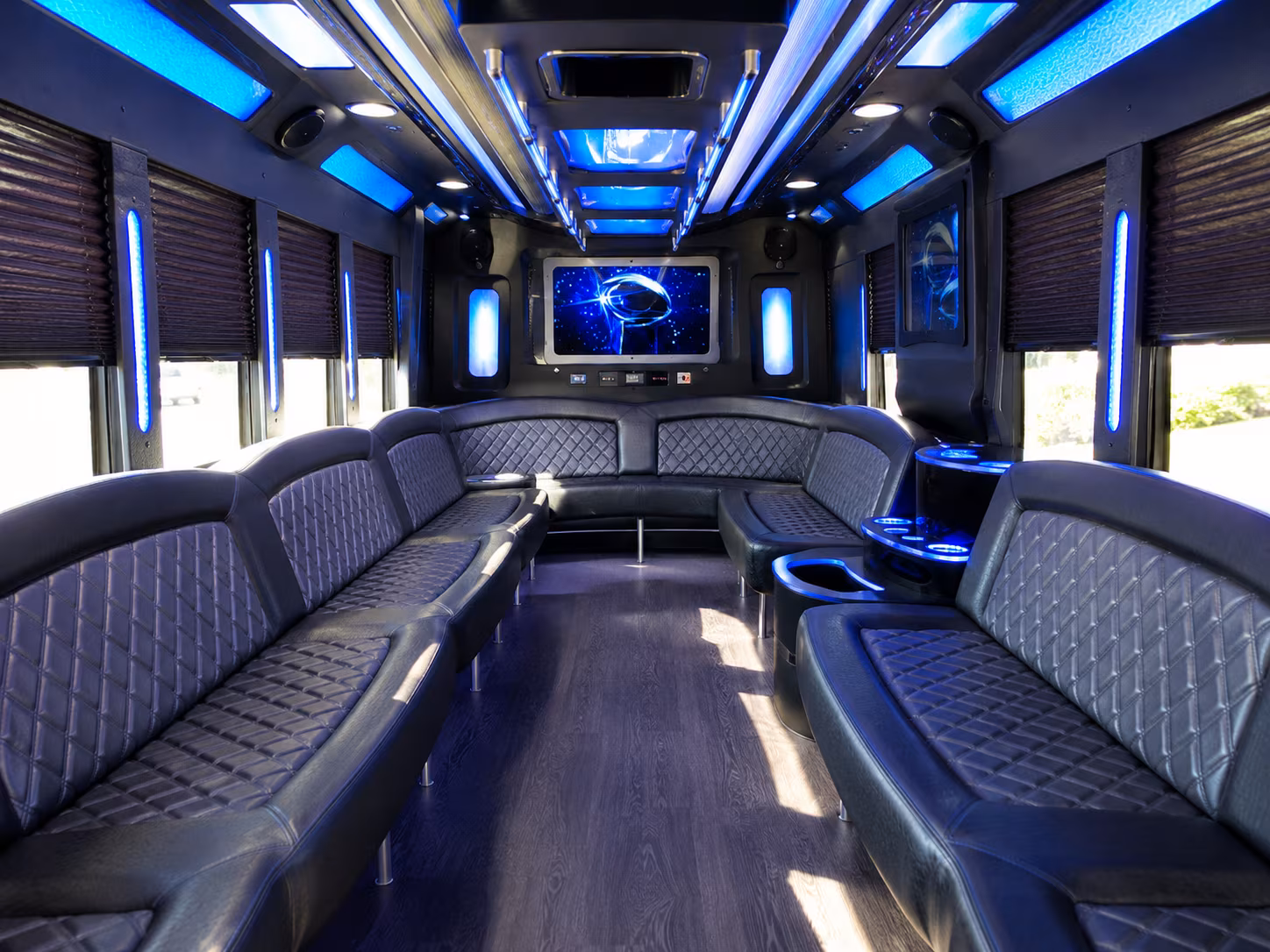 vineland 28 passenger party bus inside