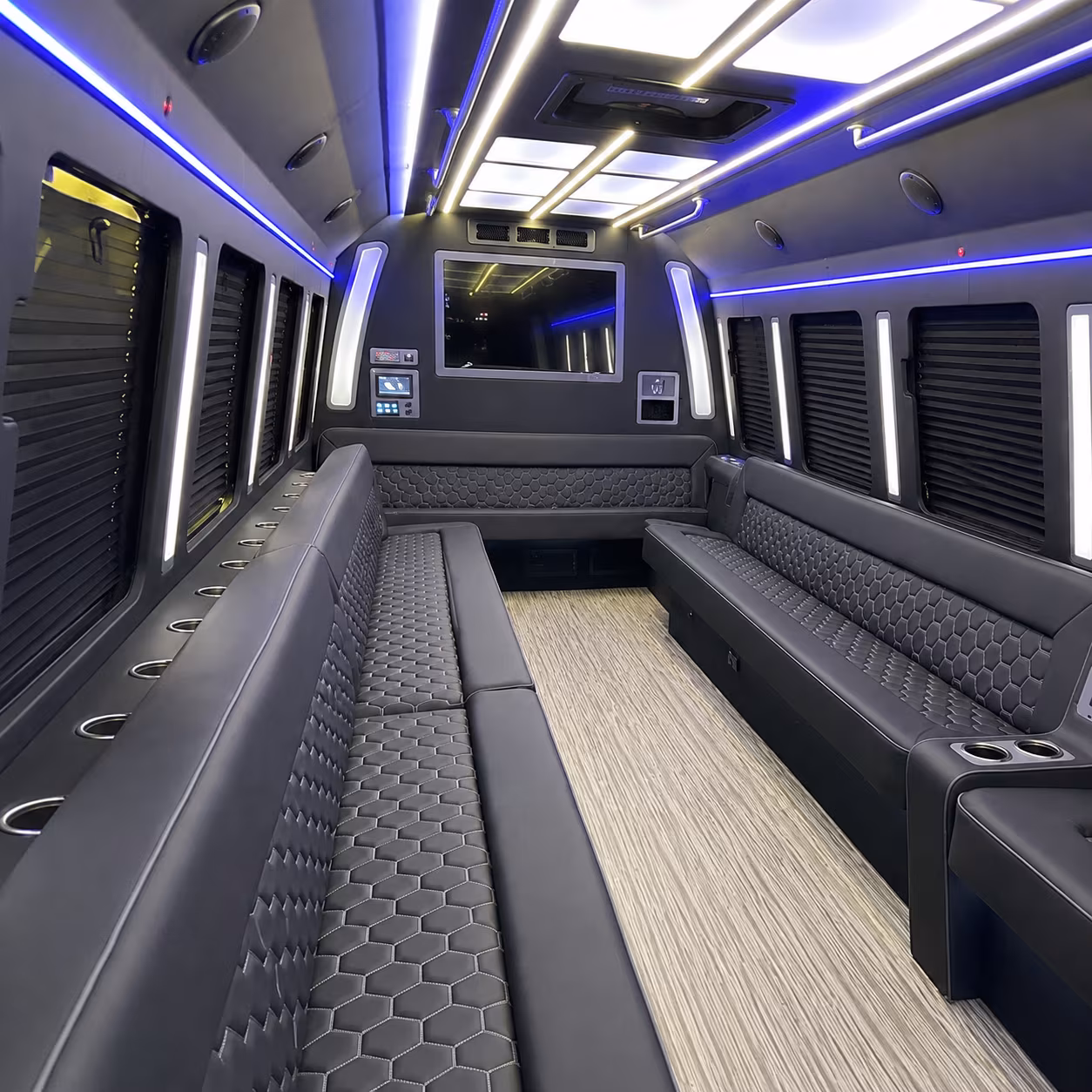 vineland 40 passenger party bus inside